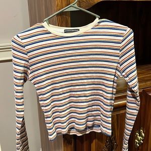 Brandy Melville crop top long sleeve striped shirt
